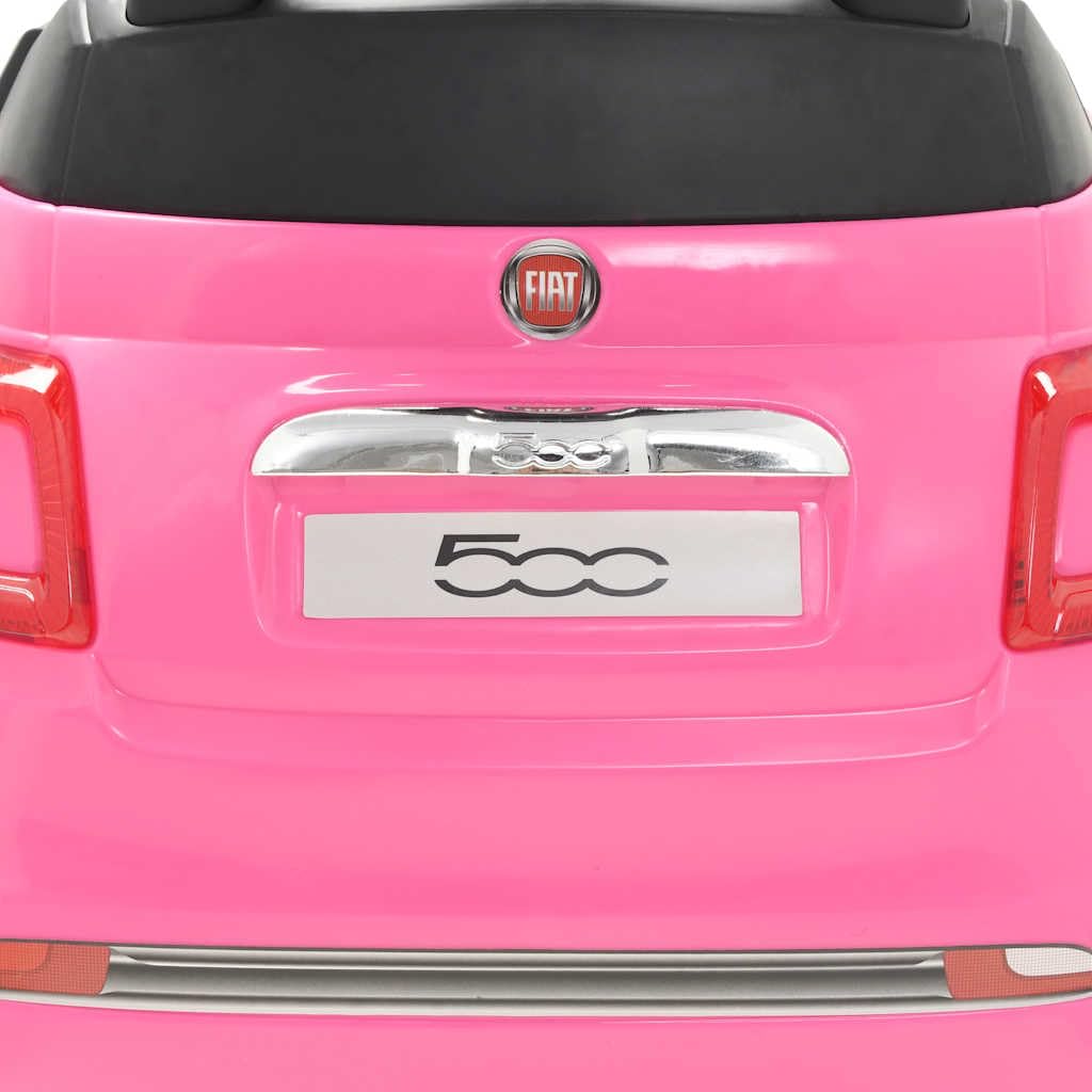 Kinder-Aufsitzauto Fiat 500 Rosa Kinderfahrzeug Lauflernwagen Tretfahrzeug für Kleinkinder mit Stauraum, ergonomischem Design, für Mädchen und Jungen geeignet, ideal für Indoor und Outdoor