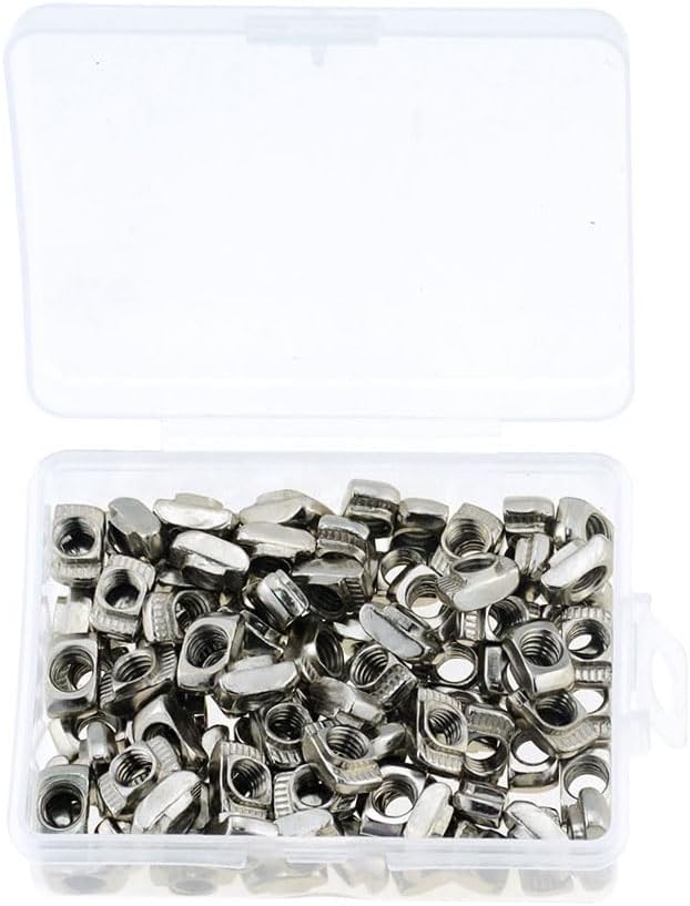 Generic 100PCS/Box M5 For 20 Series Slot T-nut Sliding T Nut Hammer Drop In Nut Fasten Connector 2020 Aluminum Extrusion - (Color: 1 Box)