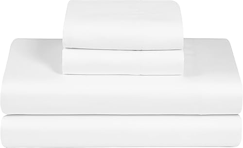 Feather & Stitch - Juego de sábanas de percal de 300 hilos con bolsillos profundos