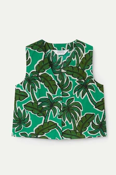 Chaleco de punto Compania Fantastica con estampado verde de palmeras 7
