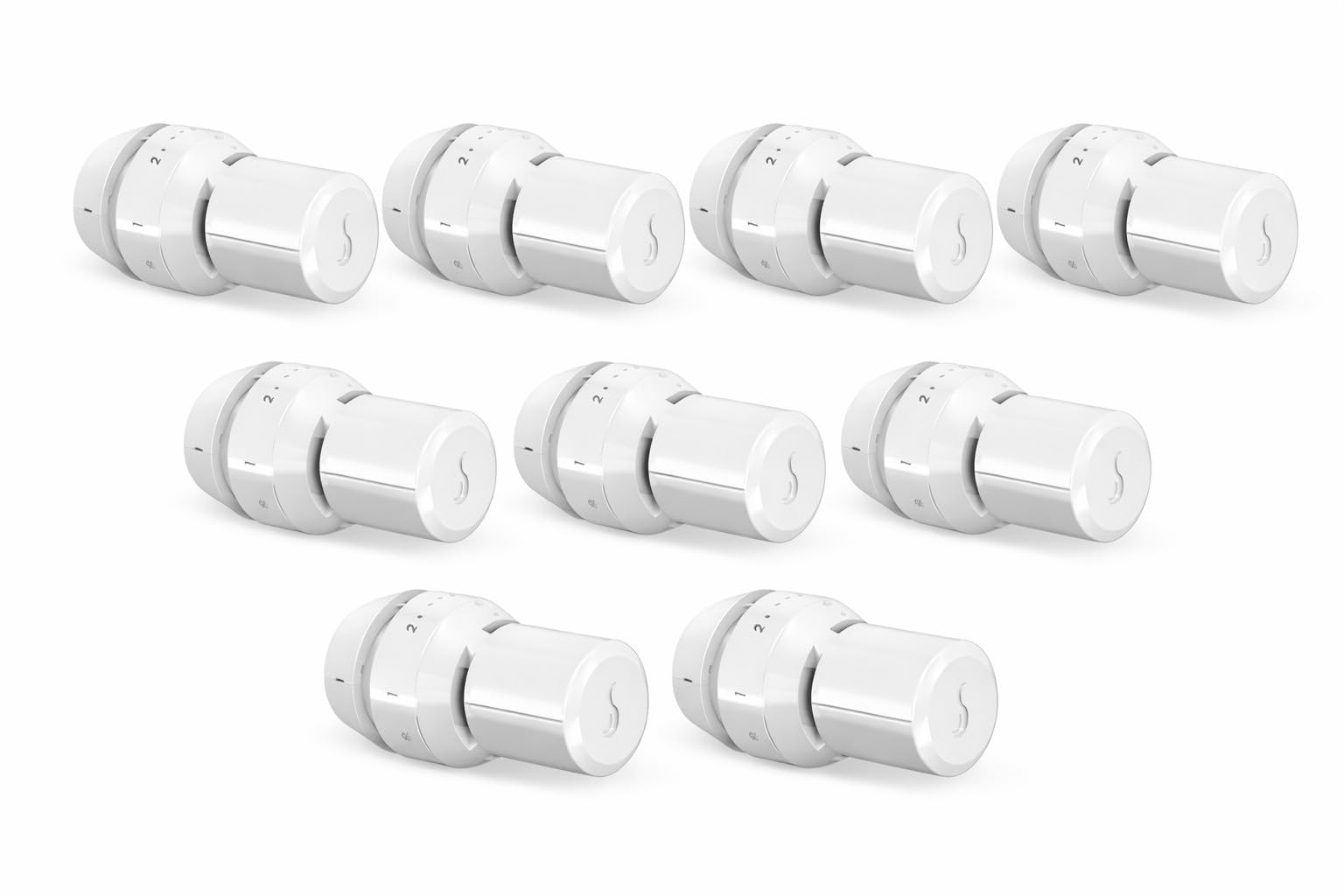 9X Cosmo Thermostatkopf weiß M30 x 1,5 ohne Nullstellung | COTK