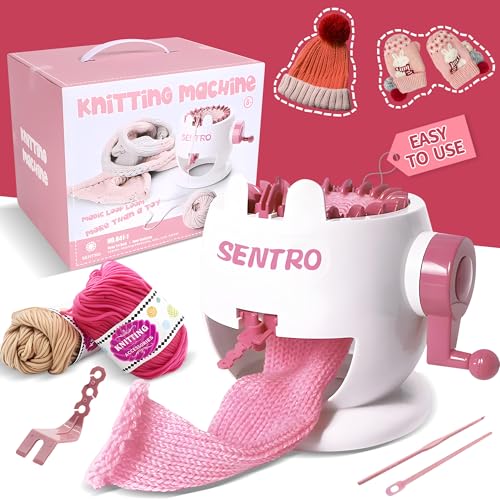 ROHSCE Sentro Knitting Machine 22 Needles – Smart Circular Crochet Machine for Adults & Beginners, DIY Loom Knitting Kit for Hats, Scarves & More