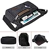 BOMKEE Sac Bandouillère Homme Sac Messenger Sac d'école Unisexe Vintage Canvas Sac Bandouliere Hommes Imperméable Pochette Téléphone pour Voyage Loisir Sport (Noir) #2
