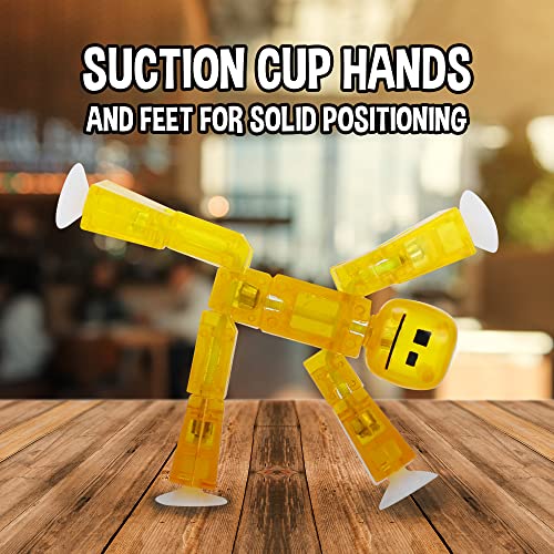 Zing Stikbot 4 Pack With Tripod, Set Of 4 Stikbot Collectable Action Figures And Mobile Phone Tripod, Create Stop Motion Animation #TOP3