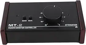 Controlador de monitor passivo, controle mudo grande botão de controle estéreo passivo, controlador de volume passivo de sinal puro, para monitor de estúdio