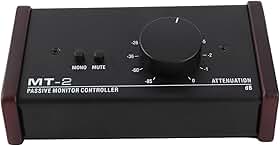 Controlador de monitor passivo, controle mudo grande botão de controle estéreo passivo, controlador de volume passivo de sinal puro, para monitor de estúdio