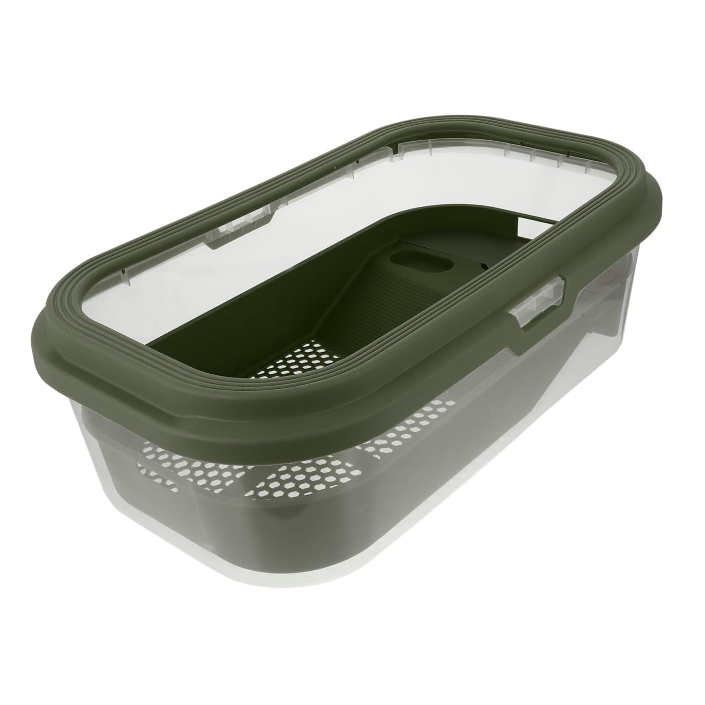Aquarium pour Tortue avec Terrasse, Grand Modèle en Plastique Vert | Changement D’eau Intégré, Usage Simple et Nettoyage Facile, Design Créatif pour Reptile