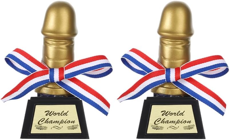 Funny Penis Award Boob Trophy Golden Penis Trophy Gold Breast Sex Toys Adult Sex Novelties Bachelorette Decor Gag Gift for Boyfriend Girlfriend Birthday Gift Gay Bachelor Party Favor Bar Night Club