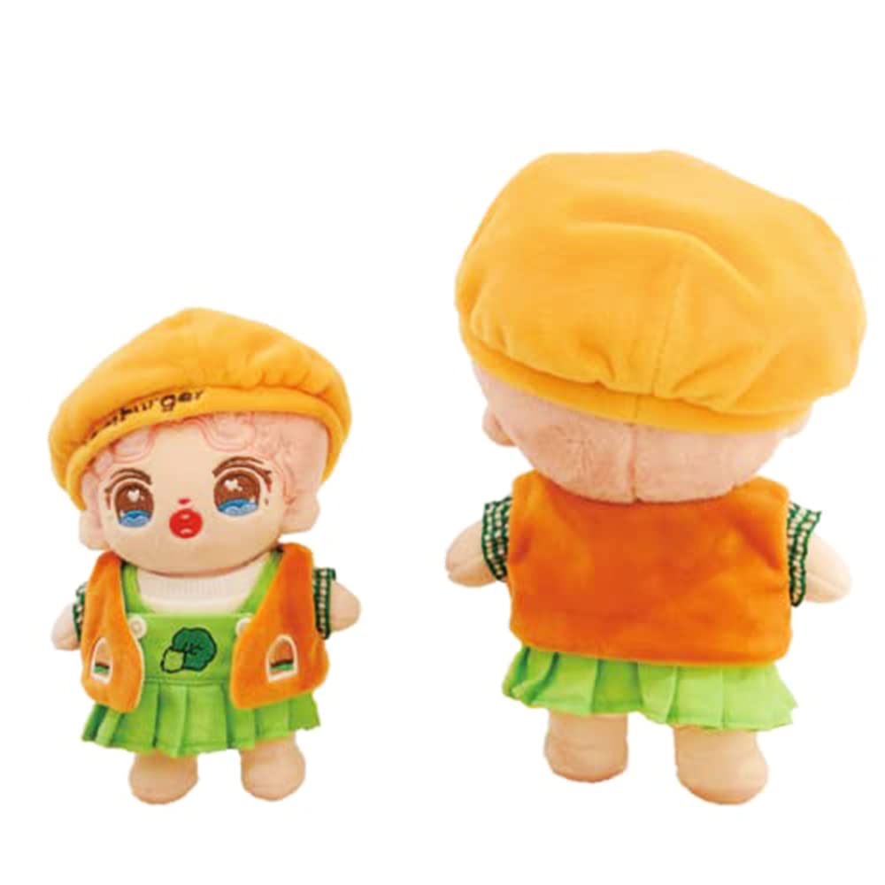 Kpop EXO Wanna one NCT GOT7 Doll's Clothes Hat +T-Shirt +Skirt +Vest【no Doll】 (Suitable for 15cm Dolls)