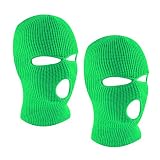 SUNTRADE 3-Hole Ski Face Mask Balaclava for Men and Women,Set of 2 (Green)