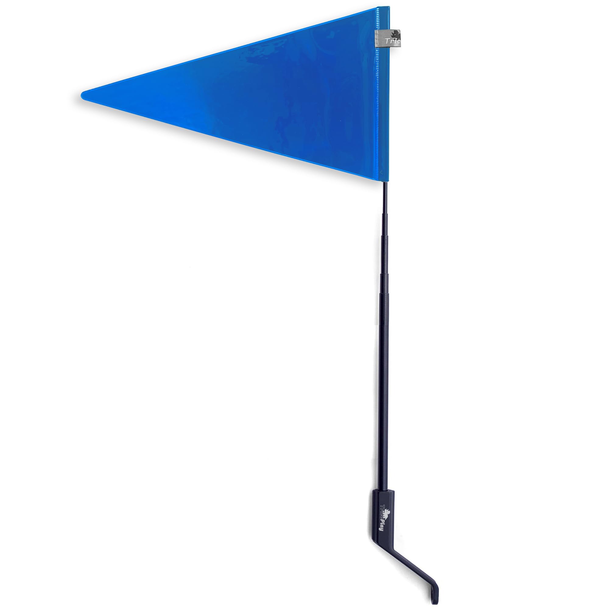 Triceplay Carbon Fiber Telescopic Reflective Safety Bike Flag - High Visibility for Kid Bike, Trailer, Ocean Blue