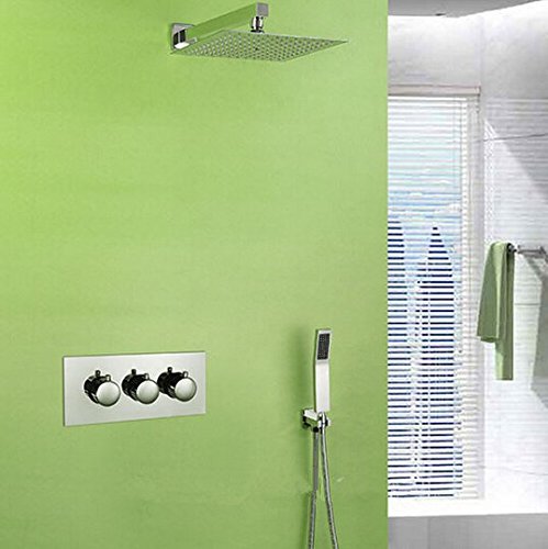 Ensemble de robinet de douche chrome Gowe avec pomme haute 20,3 cm et douchette chic