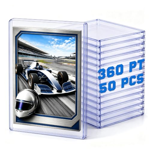 Image of DEDC 50 Top Loader Thick Card Load Holder Storage for Trading Cards Sports Sleeves Hard Plastic 360 Point Protective Toploaders 3 inchx4 inch Rigid Memorabilia Collectibles