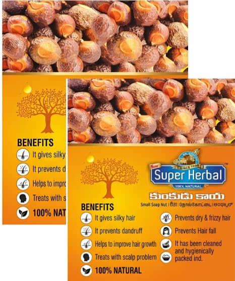 New Super Herbal Raw Small Soapnut (Kunkudikaya) Premium 250gms (Pack of 2) Reetha Organic-image-20