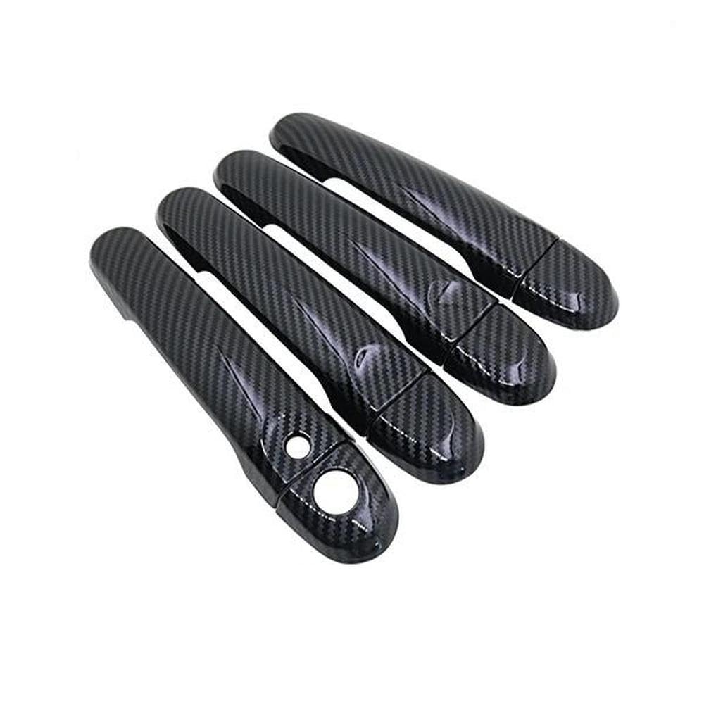 Sxqpocar 4Handle 1 Button Carbon Fiber Door Handle Cover For Versa Sedan2012~2019 Car Styling Accessories Stickers Trim Replacement Parts(4Handle 1 Button)