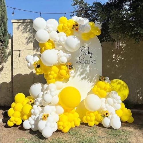 Image of 108Pcs Double Stuffed White Balloon Garland Arch Kit