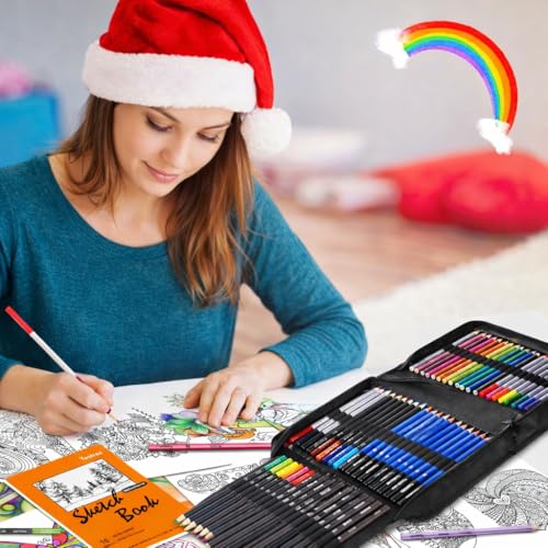 Taotree 81 Pack Art Supplies for Adults Artists Gifts, Pro Art Kit Drawing Pencils Set, Drawing Supplies Sketching Kit Sketch Book, Colored Graphite, Watercolor, Metallic, Charcoal Pencils Sketch Set - Image 7