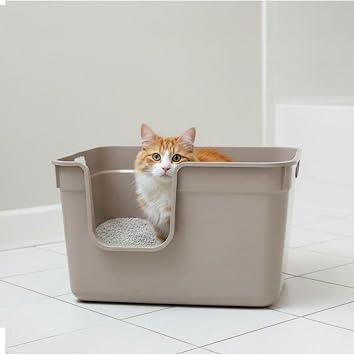 Tanos Yarı Açık Kedi Tuvaleti 54x40x32 - Bej