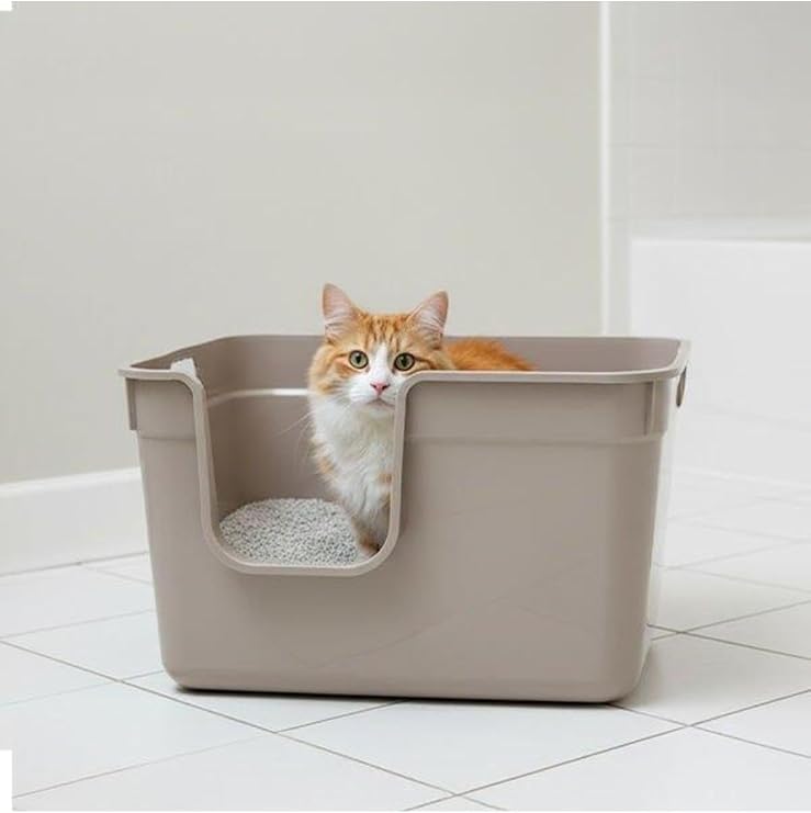 Tanos Yarı Açık Kedi Tuvaleti 54x40x32 - Bej