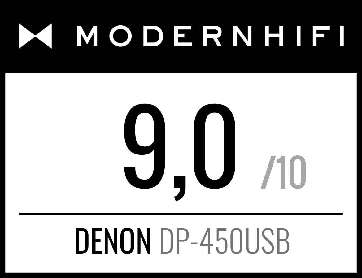 Denon DP-450USB Plattenspieler, USB-Aufnahme, Integrierter Phono-Vorverstärker, Halb-Automatisch, Riemenantrieb, MM-Tonabnehmer - Schwarz