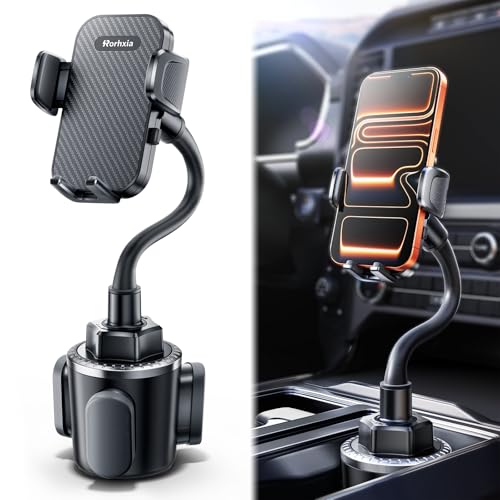Rorhxia 13 inch Cup Holder Phone Holder [Enjoy Convenience Flexibility Stability] Gooseneck Cup Phone Mount Fit for All Phones iPhone 17/16/15/14/13/12 Pro Max/Samsung S24/S23/S22