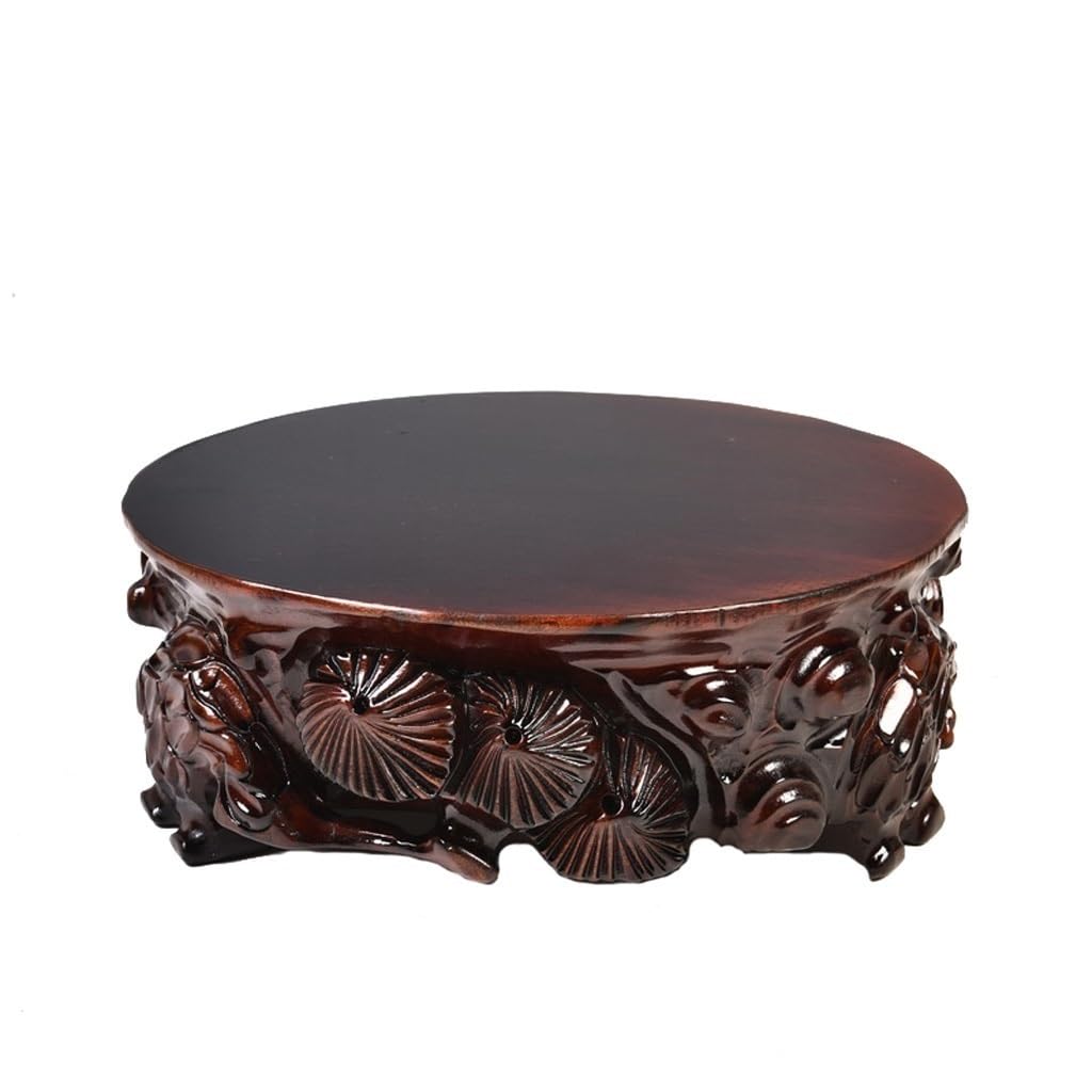 SnamicE Plant standPlant Base Stand, Wooden vase Base, Round Base, Display Stand, Flower Pot, Strange Stone Decoration Base, Aquarium, Bonsai Base, Base Stand,One Color-A