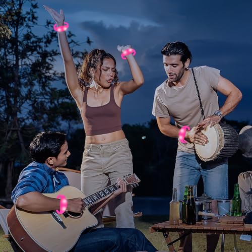 YOFOBU 30Pcs Pink LED Bracelets Sound Activate Glow Bracelets With Flashing LED Strobe Music Control,Light Up Bracelets Party Favors for Halloween,Christmas,Wedding,Birthday,Concert Camping Events by YOFOBU - Used condition - Image 6