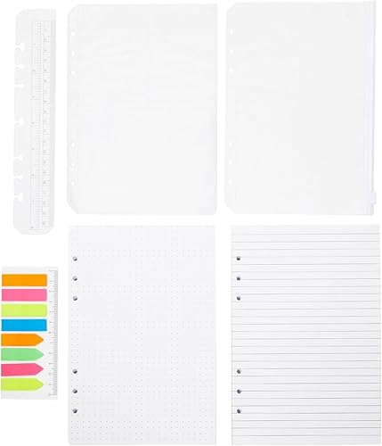 Miniatura 3 de Okuna Outpost Insertos de carpeta A5 con papel punteado, papel rayado, sobre con cremallera, bolsa de 3 bolsillos, pestañas de bandera de 320 notas,