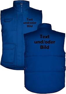 Personalisierte Weste mit Logo - Arbeitsweste mit Ihr Wunschtext und/oder Bild auf Vorne- und Rückseite L35