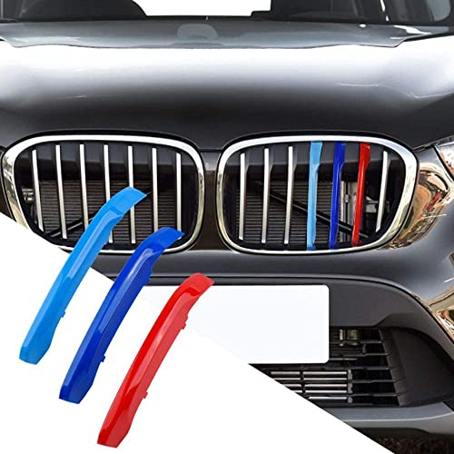 KUNGKIC M-Colored Grille avant pour gril à bandes Compatible with bMw X1 F48 F49 - 3 accessoires de décoration extérieure (2016-2019 7-Beam bMw X1 F48 F49) Cover