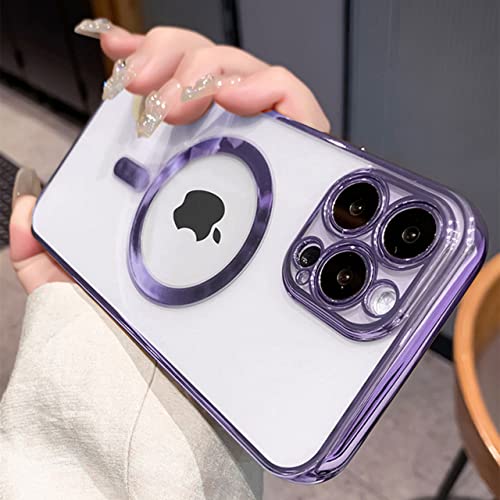Coque en silicone violette pour iPhone 11 avec charge magnétique