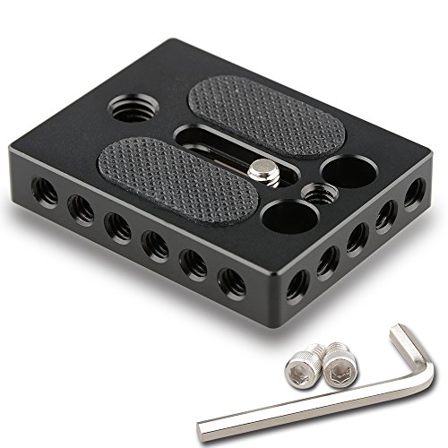 CAMVATE cámara Queso – Placa Base con 1/4 '& 3/8' Rosca Agujero para DSLR Cámara Cage RIG