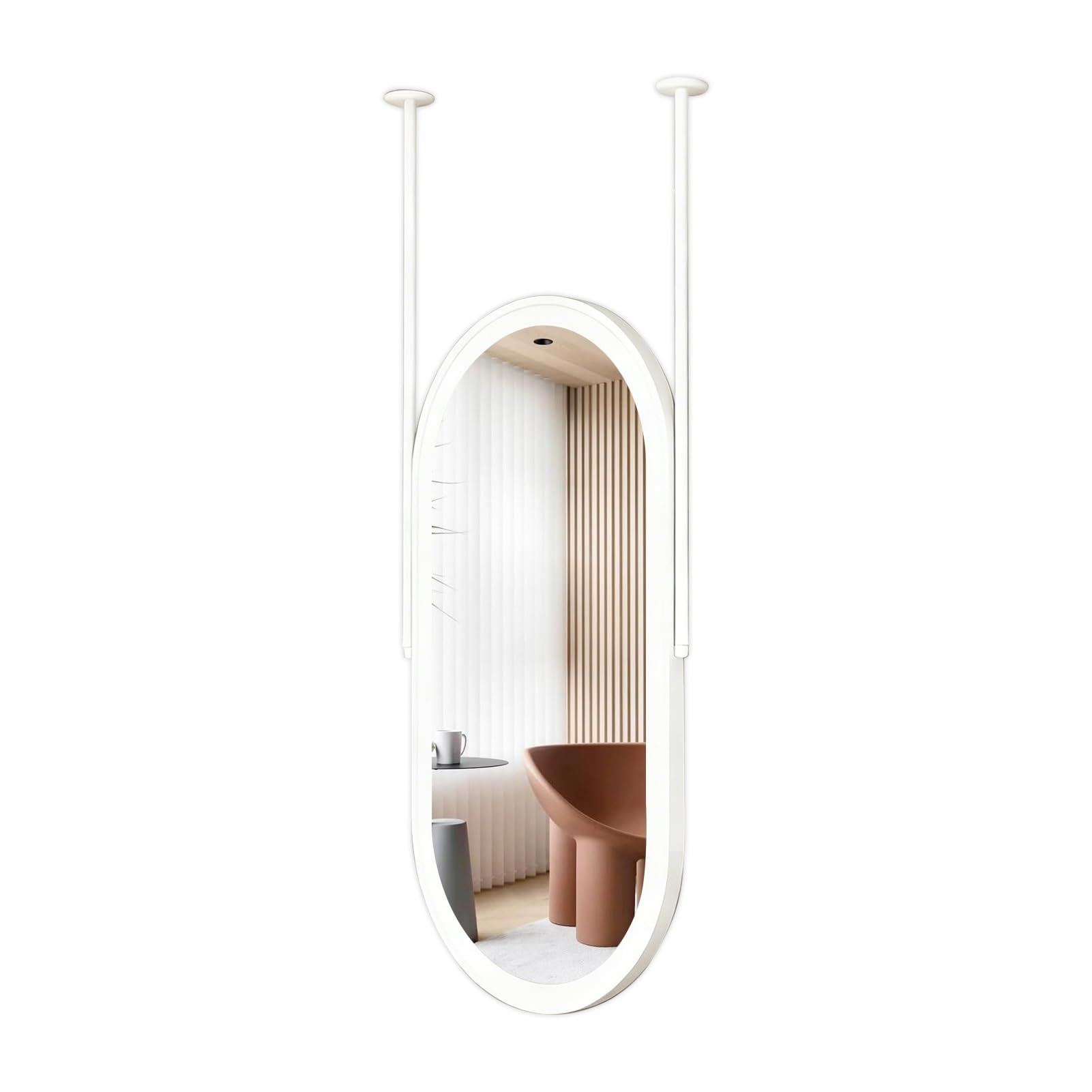 FGXHHS Large with LED Lights，Metal Frame Illuminated Wall Mounted Vanity Mirrors 3 Colors Dimmable，Ceiling Hanging for Farmhouse，Restroom，Entryway(40cmx60cm)