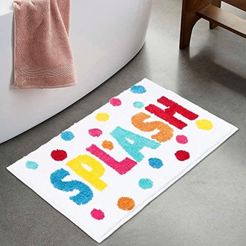 HAIWAOO Bath Mats for Bathroom Non Slip Bath Rugs Soft Absorbent Kids Bathroom Rugs Machine Wash/Dry, for Tub, Shower, and Bath Room,Splash, 17"×24"
