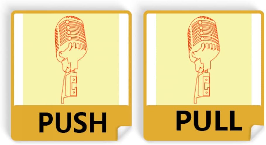 stick figure microph Push Pull Door Sign Vinyl Stickers Shop
