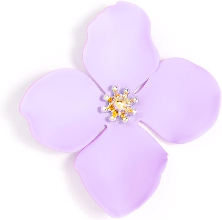 ZENZII Flower Petal Statement Gold Center Stud Earrings with for Women - Image 3
