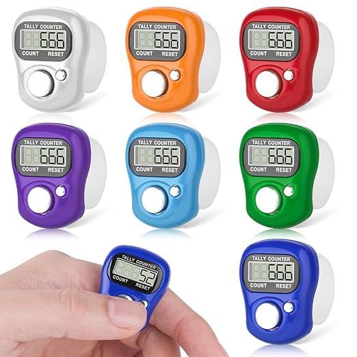 VEQQISTE 7 Pack Electronic Finger Counter,5 Digit LCD Electronic Digital Display,Hand Tally Clicker Counter,Digital Handheld Tally Counter for Knitting,Crochet,Coaching,Lap&Golf-image-35