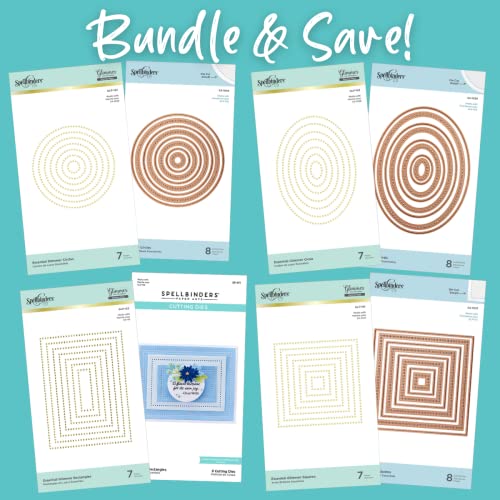 Spellbinders Essential Shapes Die & Hot Foil Plates Bundle / 4-Piece Die Cutting and Hot Foil Plate Set/BD-0052