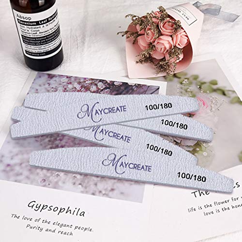 MAYCREATE® 10Pcs Nail Filer and Buffer Polish Pro Manicure Nail Art Tools Kit Professional Arch Shape Nail Filers Nail Shaper-Grey - Image 6