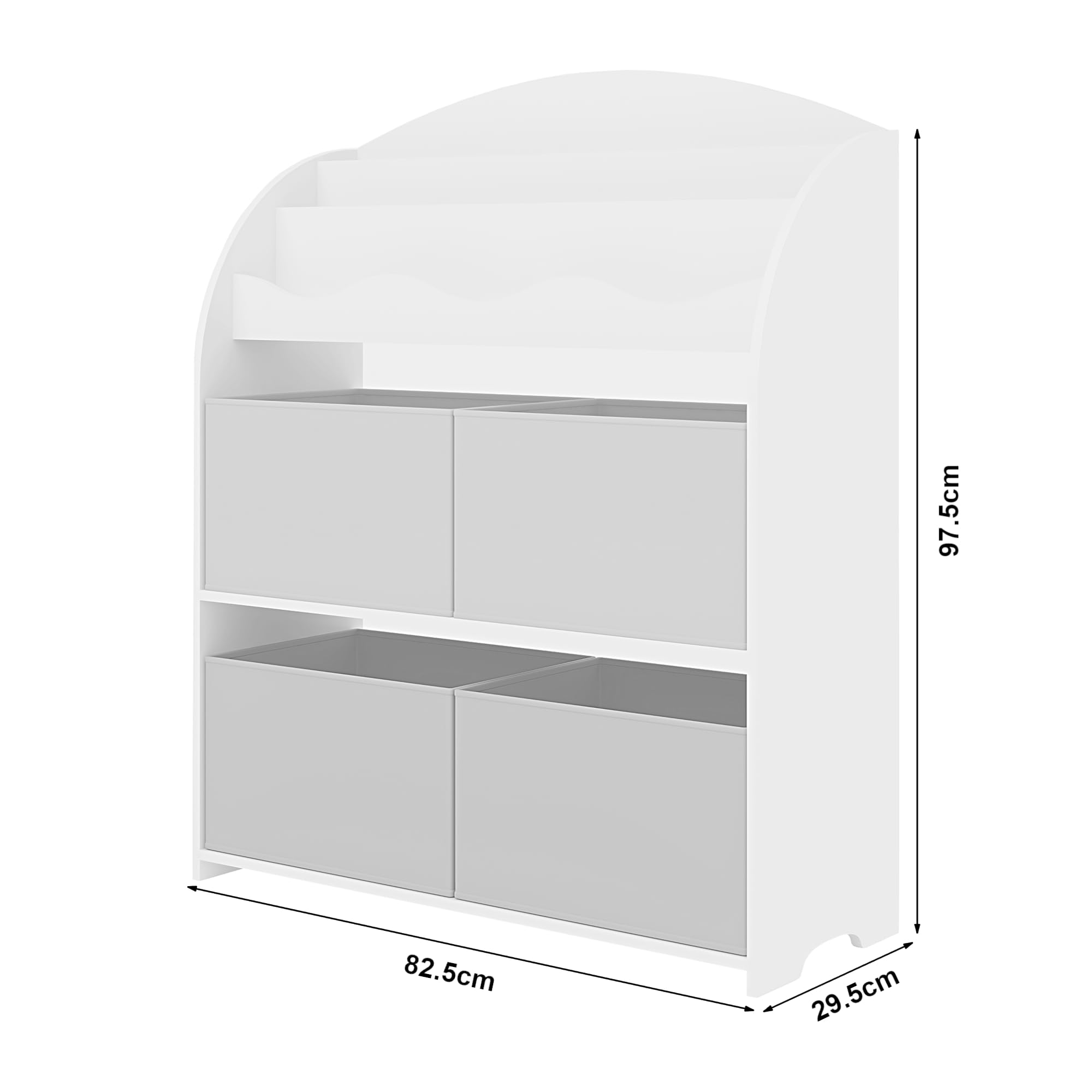 [en.casa] Scaffale per Cameretta con Contenitori a Scaletta Libreria 4 Scatole Pieghevoli Porta Giochi Mobile a Misura di Bimbi 97,5 x 82,5 x 29,5 cm Motivo Unicorno - Rosa/Viola