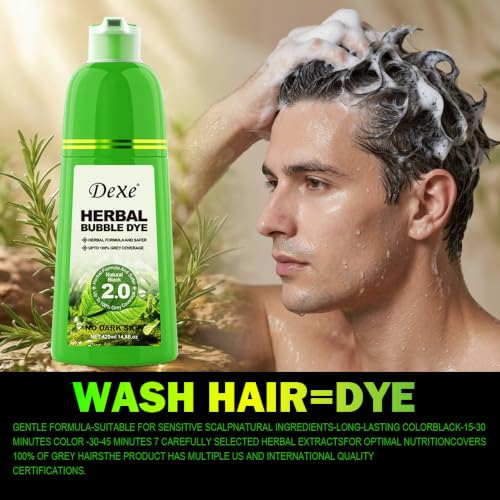 Shampoo Tinte Negro Natural para Cabello 420 ml miniatura 4