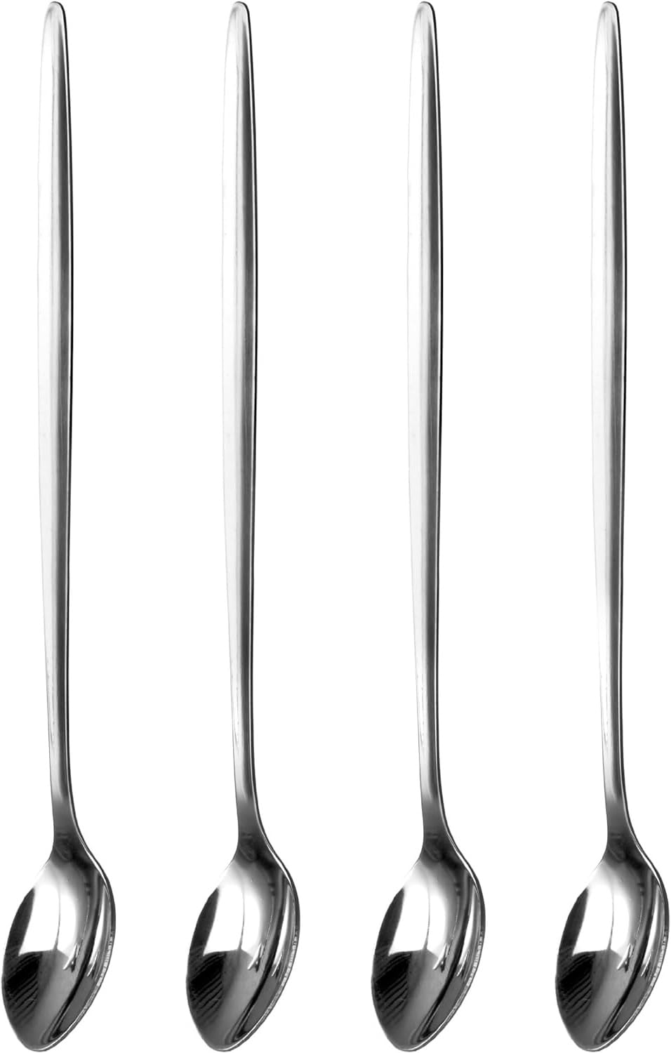 Stainless Steel Long Handle Soda Spoons for Latte Coffee, Tee Desert, Ice Cream, Cocktail Mixing Bar Spoons & Perfect for Tall Latte & Sundae Glasses