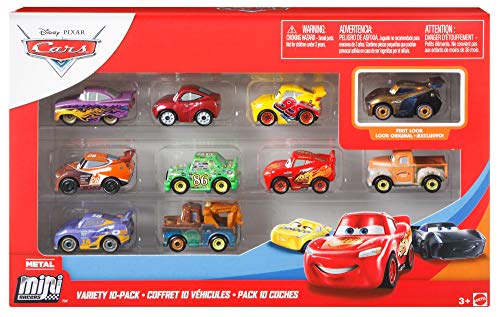 Disney Cars Pack 10 coches mini de juguete de carreras, para niños +3 años (Mattel GKG23)