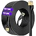 Cat 7 Ethernet Cable 100ft Outdoor Indoor, High Speed Long Internet Network Cable Flat 10Gbps 600Mhz, Cat7 RJ45 LAN Cable Shielded SFTP, Pure Copper Anti-Jamming Cable for Router Gaming, 30 Free Clips