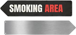 Smoking Area Metal Sign by DC | Arrow Metal Directional Signage for Indoor & Outdoor Use | 4x18" Rust-Free | Leisure & Bar Signage UV Protected & Weatherproof Road LEFT Arrow | Made in USA