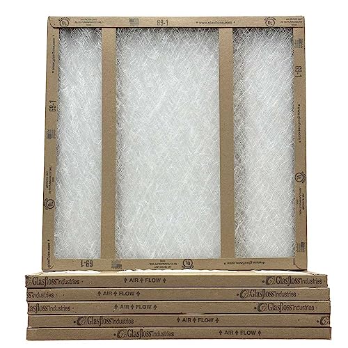 22x22x1 Fiberglass Air Filters 6-Pack AC & Furnace Glasfloss
