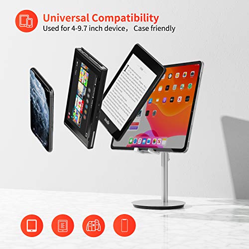 image for Cell Phone Stand, Tablet Holder, SAIJI Height Adjustable Aluminum Moun
