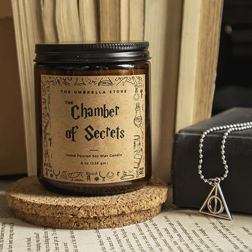 Image of THE UMBRELLA STORE The Chamber of Secrets Scented Candle| Luxury Scented Candle | Home Decor Candle (The Chamber of Secrets), Glass, Aromatherapy