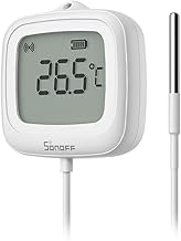 SONOFF SNZB-02LD Sensore di Temperatura Impermeabile Zigbee - Sonda in Acciaio Inossidabile 1,5 m, Display LCD, Intervallo -40~115°C, Monitoraggio APP, Supporto Magnetico, Compatibile con Hub Zigbee