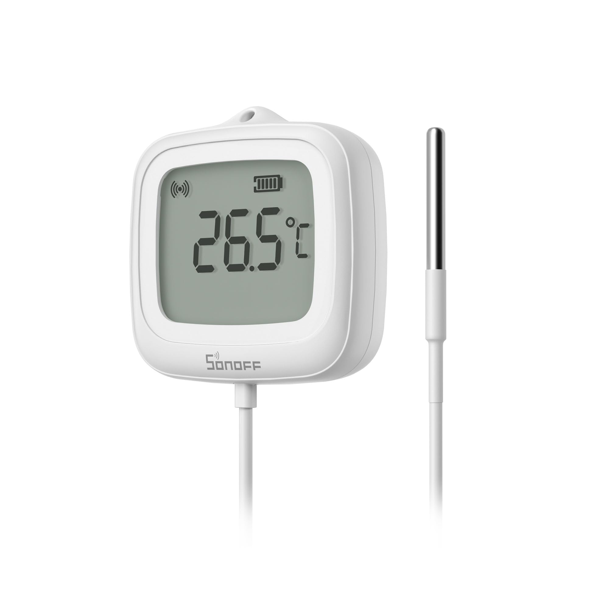 SONOFF SONOFF SNZB - 02LD Sensor Temp. Zigbee Impermeable | 1.5m Sonda Acero Inoxidable, LCD, -40~115°C, APP, Soporte Magnético, Compat. Concentrador